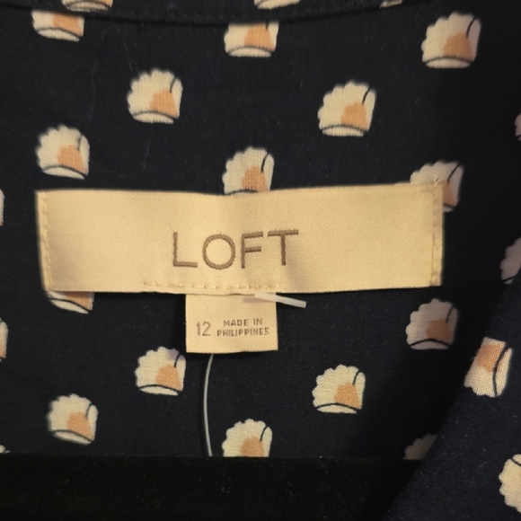 LOFT Dark Blue and White Patterned Maxi Dress - Picture 2 of 7